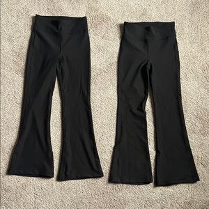 Girls Black Flared Leggings - Size 7/8